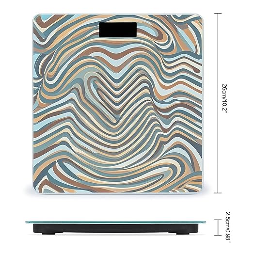 Wavy Style Lines Scale for Body Weight Digital Bathroom Scale Toughened Glass High Precision Scales for Body Weight with Large LCD Backlight Display Weight Scales
