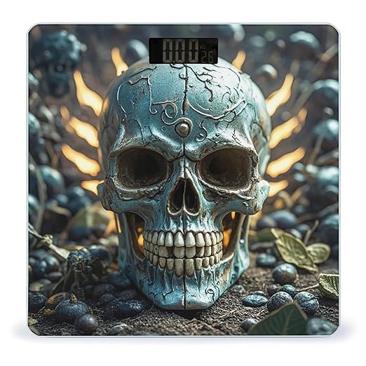 Cool Evil Skull Scale for Body Weight Highly Accurate Digital Bathroom Body Scale Digital Bathroom Scales for People Anti-Slip Large LCD Display Smart Scales