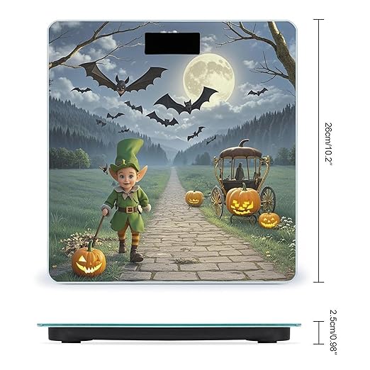 Moonlight Bat Night Bathroom Scale for Body Weight Bathroom Weighing Scales with Back Lit LED Display Sturdy Tempered Glass Body Weight Bathroom Scale 400lb Weighing