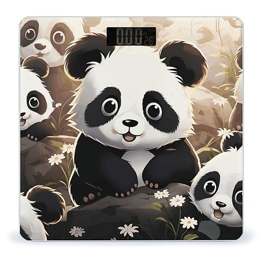 Cute Panda Animal Scale for Body Weight Accurate Digital Bathroom Scale Toughened Glass High Precision Scales Smart Weight Scales with Large LCD Backlight Display Weighing Machine