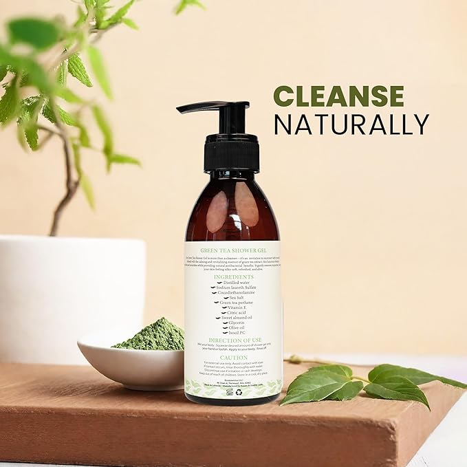 250ml Green Tea Shower Gel – Rejuvenating Body Wash for Women &amp Men Deep Cleansing Hydrating Shower Gel for Dry Skin and Other Skin Types – Luxury Beauty Daily Body Cleanser