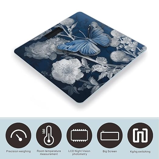 Peaceful Countryside Scale for Body Weight Accurate Digital Bathroom Scale Toughened Glass High Precision Scales Smart Weight Scales with Large LCD Backlight Display Weighing Machine