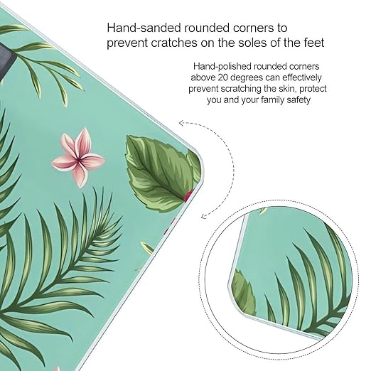 Hawaiian Tropical Leaves Flowers Scale for Body Weight Digital Bathroom Scale Precision Smart Weighing Scales with Clear LED Display Accurate High Precision Scales Weighing Machine