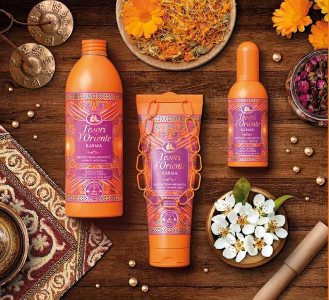 Tesori d'Oriente Karma Aromatic Body Wash with Nashi Flower and Cedar Wood 500 ml 16.9 Fl Oz made in Italy [italian import]