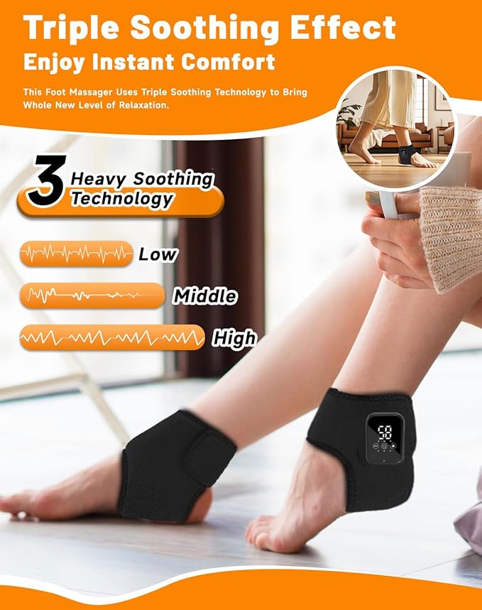 Massager 2026 Foot Relief Massager Portable Feet Relieve Machine Foot Massager for Neuropathy 3 Massage Modes 3 Heat Level Rechargeable Just 15 Minutes a Day (2PCS)