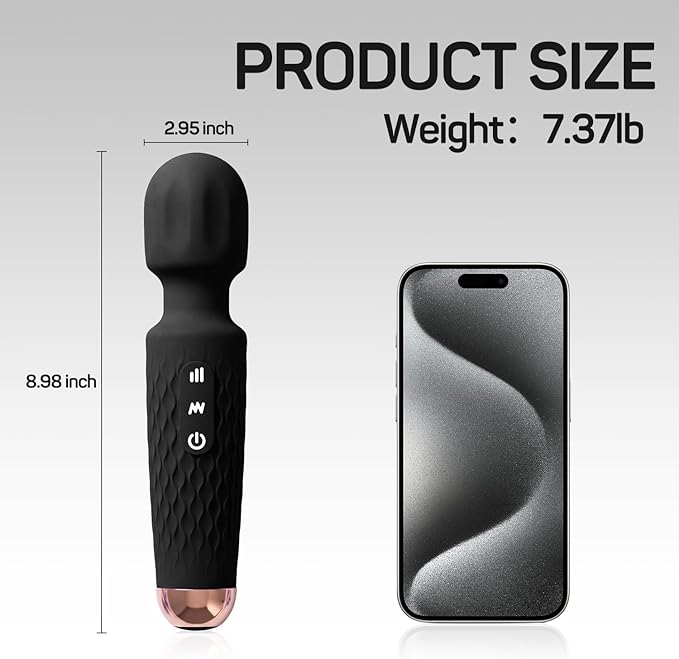 Personal Massager - 4H Max Runtime &amp Ultra-Quiet - Waterproof - 20 Modes 8 Speeds for Deep Tissue Back Massage Post-Workout Recovery and Neck Muscle Relaxation（LX-Blcak）