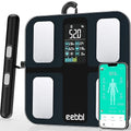 EEBBL Weight Scale for Body Fat with Handle 20 Precise Body Biological Analyzer Digital Bathroom Weighing Bluetooth Scale Body Composition Monitor Health Analyzer 400 lbs - Blackwith Baby/Pet Mode
