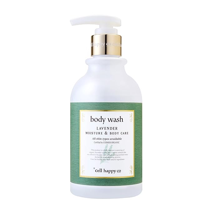 cell happy co Lavender Body Wash COSMOS organic certifed Organic French Lavender Flower Water and Oil 5 kinds of herbal extract Sensitive &amp Trouble skin (10.1 floz)