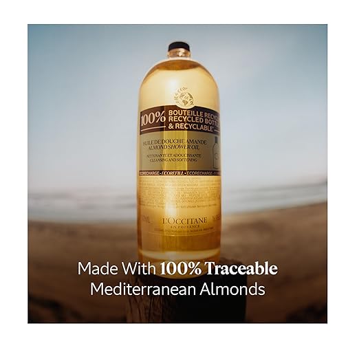L'OCCITANE Cleansing &amp Softening Almond Shower Oil Body Wash &amp Shaving Base Purifies &amp Smooths Without Drying Skin Milky Lather Nourishing Skincare
