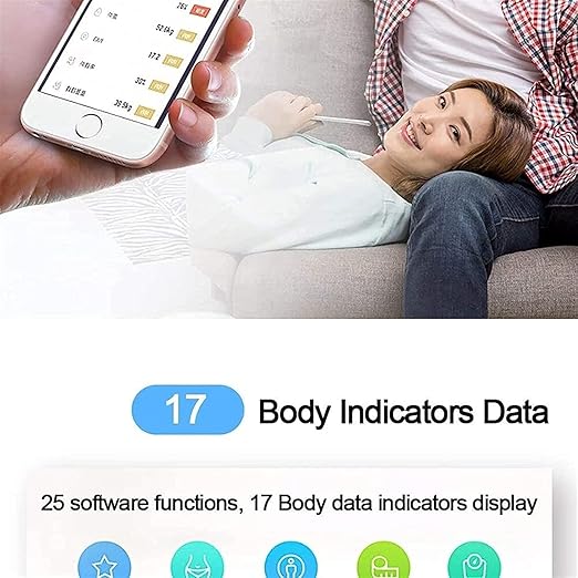 Smart Digital Bathroom Scale for Body Weight &amp Body Composition – Bluetooth BMI Scale with Body Fat Muscle Mass Water% Large LCD Display 400lb Capacity Fitness App Sync for iOS &amp Android