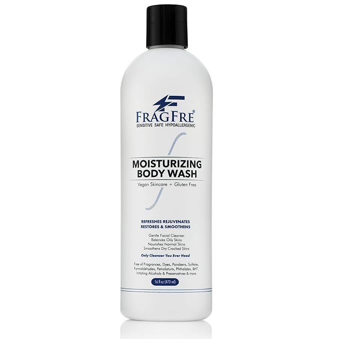 Moisturizing Body Wash 16 oz: Gentle Body and Facial Cleanser - Sulfate-Free No Fragrance - Normal and Sensitive Skins - Vegan Gluten and Cruelty Free - Unscented Hypoallergenic