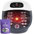 Foot Spa Bath Massager with Heat Bubbles and Vibration Massage and Jets 16 OZ Calming Lavender Foot Soak Epsom Salt Foot Soaker with Red Light 22 Massage Rollers Adjustable Temp - Grey