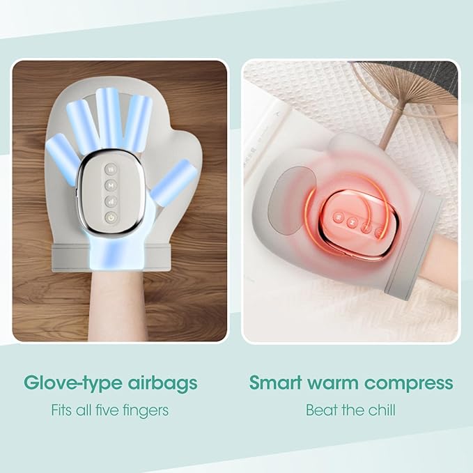 Hand Massager with Heat and Compression Cordless Hand Massager 3 Massage 4 Temperatures 5 Compression Models Therapy for Arthritis Wrist &amp Carpal Tunnel Relief Hand Massage Gift for Women/Men