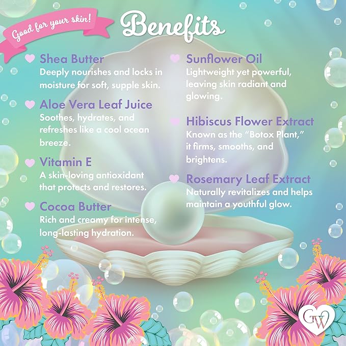 Glimmer Wish Mermaid Body Care Bundle – Shimmering Body Wash &amp Whipped Body Butter | Ocean Breeze Scent | Vegan Cruelty-Free Sulfate-Free Dermatologist Tested