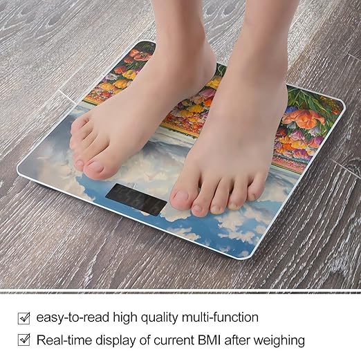 Bloom Tulip Fields Scale for Body Weight Digital Bathroom Scale Round Corner Design High Precision