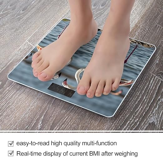 Animal Flamingo Bathroom Scale for Body Weight Bathroom Weighing Scales with Back Lit LED Display Sturdy Tempered Glass Body Weight Bathroom Scale 400lb Weighing