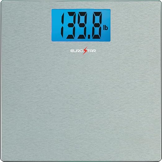 EUROSTAR Digital Glass Bathroom Scale Silver