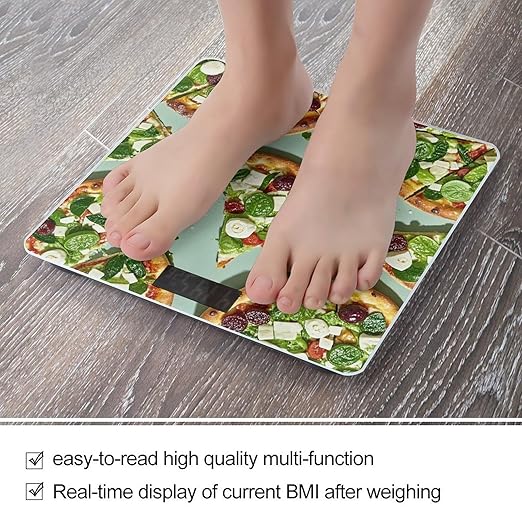 Green Pizza Slices Scale for Body Weight Smart Scales Digital Bathroom Scale High Precision Weighing Scales with Large Display Weighing Machine for People