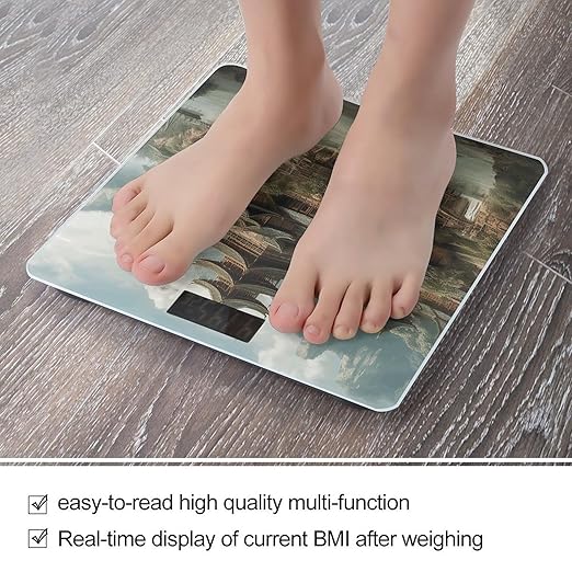 Picture of A River Scale for Body Weight Accurate Digital Bathroom Scale Toughened Glass High Precision Scales Smart Weight Scales with Large LCD Backlight Display Weighing Machine