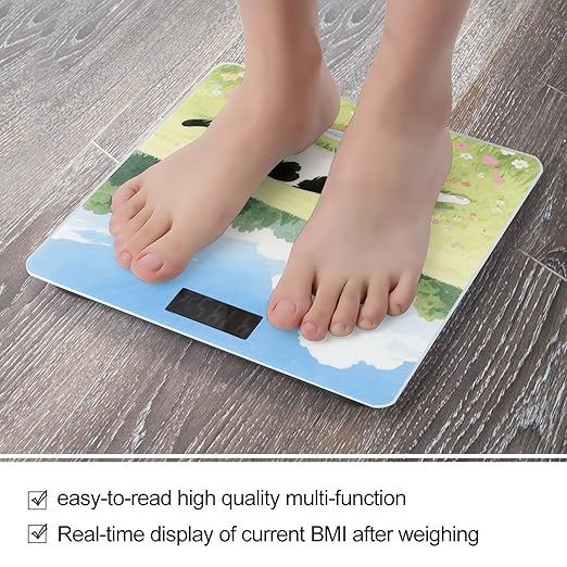 Cute Cat Weight Scale Large Digital Bathroom Scales with Bright LED Display Non Slip Digital Scale and Step On Fashion Weighing Machine for Body