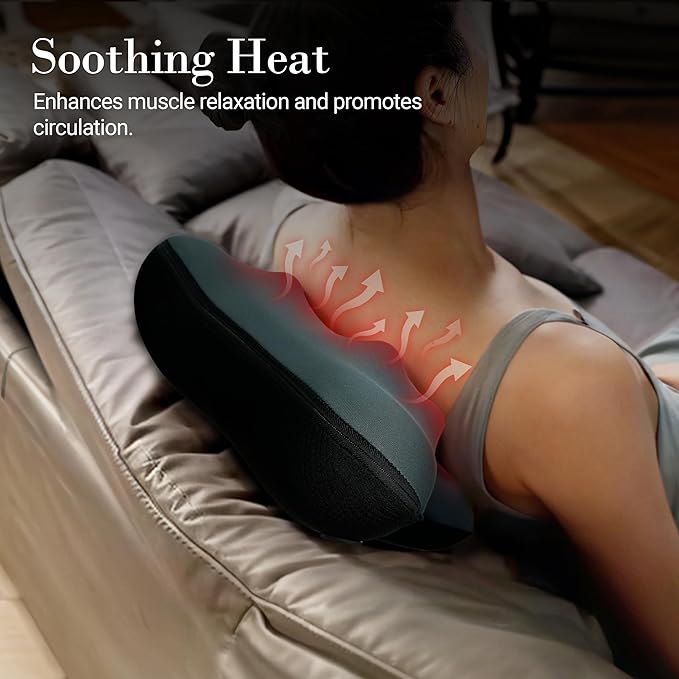Cordless Back Massager FSA Eligible HSA Shiatsu Neck Massager with Heat for Muscle Pain Relief Kneading Massage Pillow for Neck Back Shoulder Birthday Day Gifts for Women Men