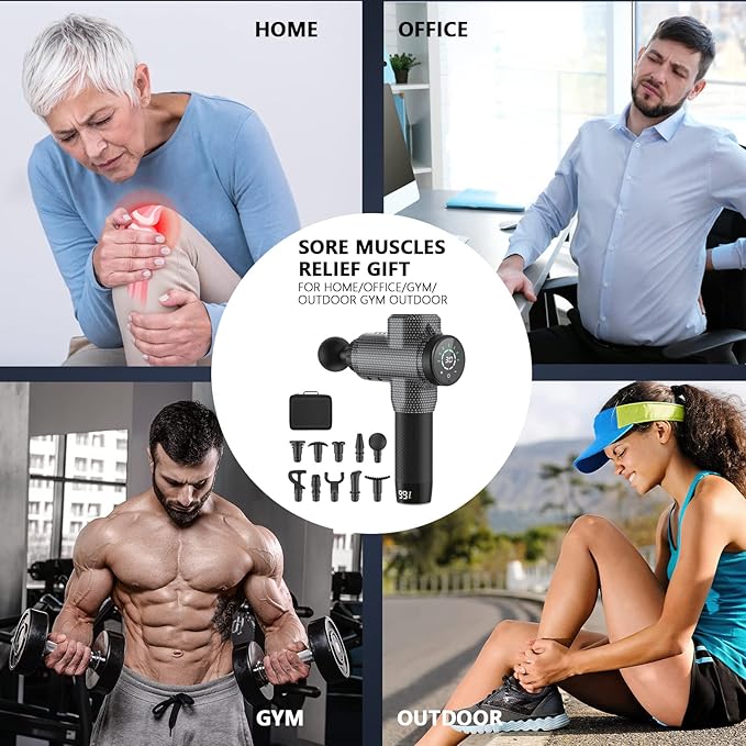 ORIbox Massage Gun Deep Tissue Muscle Massage Gun Portable Muscle Massage Gun for Back Neck Muscle Relieve M01 Carbon