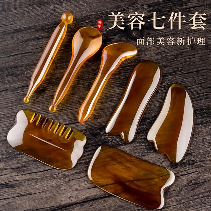 面部拨筋棒 Gua Sha Scraping Massage Facial Tools Kit眼部刮痧按摩板全身通用脸颈拔经络棒套装 HomeOffice Body Electric Massagers