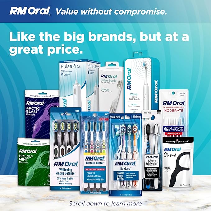 RM Oral Pulse Sonic Powered Toothbrush with 48000 Sonic Vibrations Metal Handle Soft Bristles Travel Case 2 Modes for Whitening &amp Plaque Removal 2-Minute Smart Timer Rose Gold
