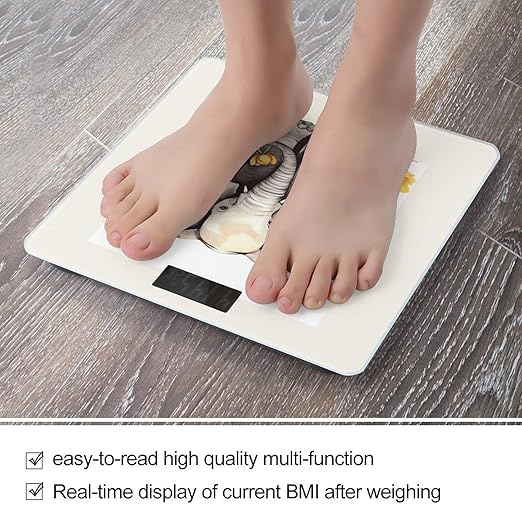 Elephant and Sunflower Bathroom Scale for Body Weight 400 Lb Weight Scale with High Precision Sensors Tempered Glass Highly Accurate Digital Weighing Machine for People