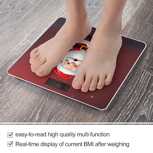 Cute Santa Claus Bathroom ScaleHighly Accurate Digital Weighing Machine for People Bright LED Display Weight Scale for The Aldult Home Use