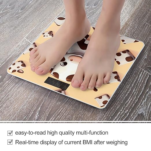 Cute Cow Bathroom ScaleHighly Accurate Digital Weighing Machine for People Bright LED Display Weight Scale for The Aldult Home Use