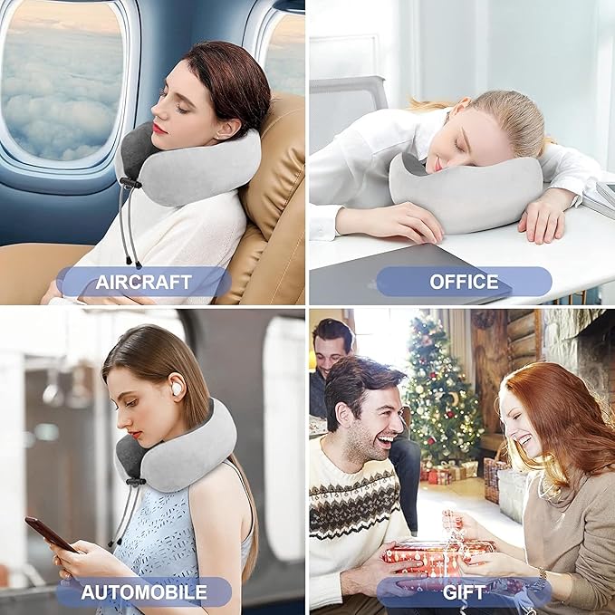 Portable Heated Neck Pillow Massager Rechargeable Electric Cushion with Vibration &amp Warm Compress for Pain Relief Comfort &amp Relaxation – Ideal Gift for Loved Ones (Brown)