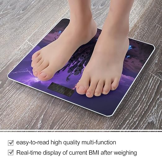 Gothic Cactus Weight Scale Cute Bathroom Scale for Body Highly Accurate Digital Weighing Machine for People Compact LCD Display Scales with Sturdy Toughened Glass Scales