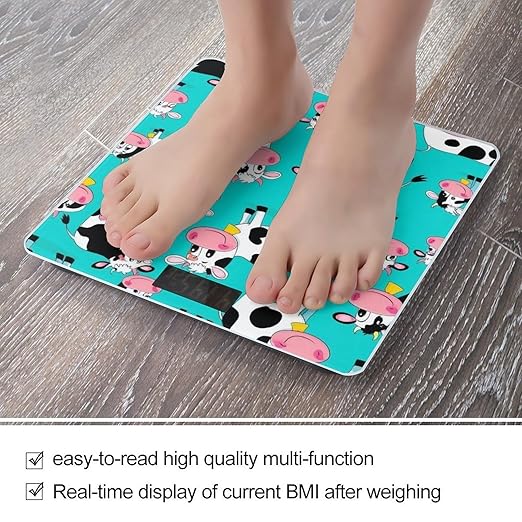 Men's Smart Scale for Body Weight Digital Bathroom Weighing Scale Automatic Switch Energy Saving Scale Cute Cartoon Cow