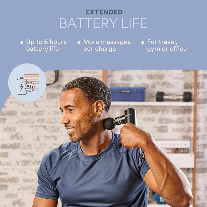 LifePro Percussion Massage Gun FSA HSA Eligible– Deep Tissue Handheld Massager for Athletes – Muscle Recovery Tool for Men &amp Women – Quiet Portable with Attachment Heads &amp Travel Case
