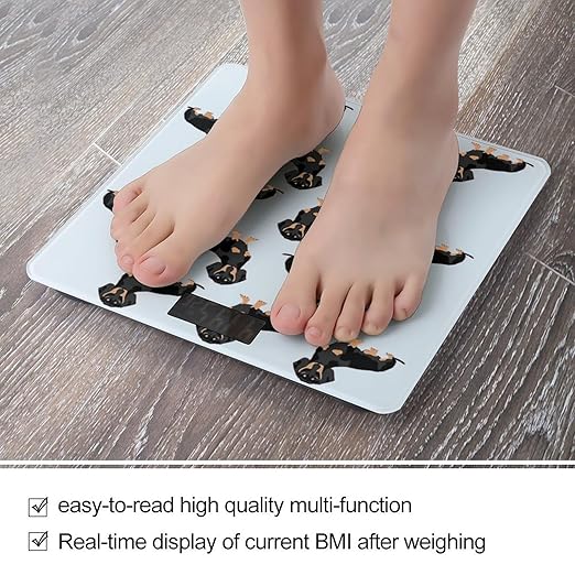 Digital Bathroom Scale for Body Weight Scale with Bright LCD Display High Accuracy Step-On Technology Auto On/Off Dachshund Weiner Pet Dogs Digital Scales 400 Lbs /180kg