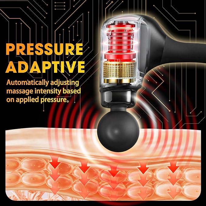 Massage Gun with Upgraded Extension Handle Back Massager for Pain Relief Massage Gun Deep Tissue with 4 Massage Heads Handheld Massager for Neck Shoulders Waist Arm Legs Black