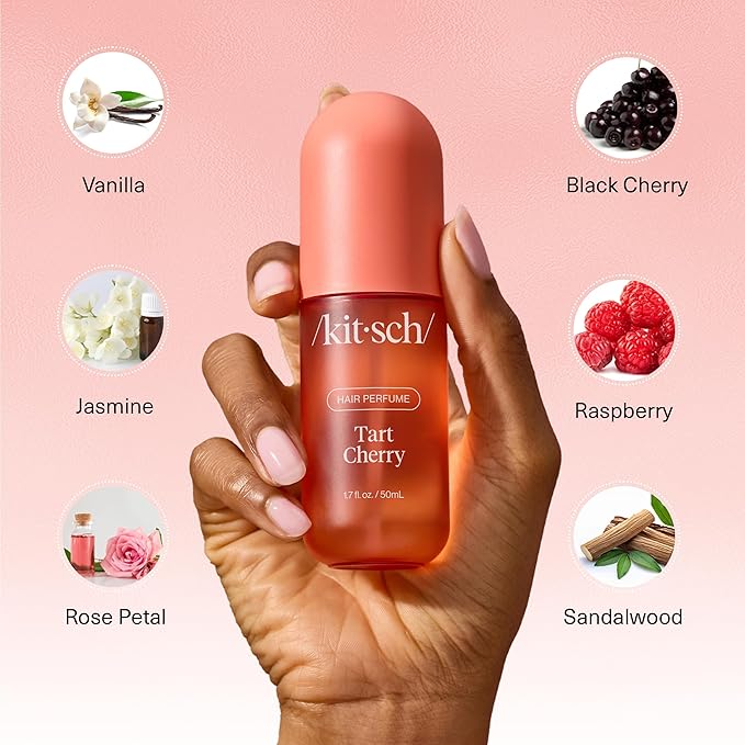 Kitsch Tart Cherry Soap Bar &amp Hair Perfume – 2-Piece Body &amp Hair Care Shower Set