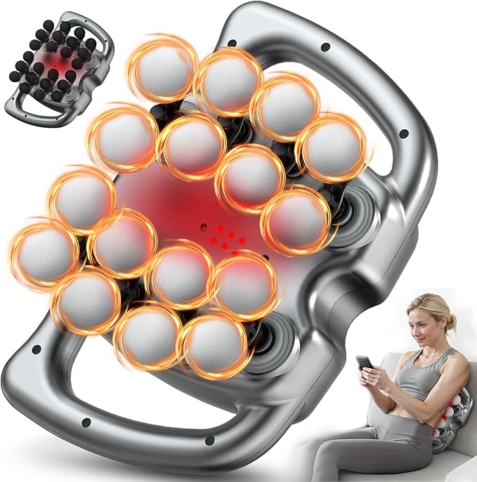24 &amp 16 Head Massage Gun Deep Tissue Body Massage for Back Shoulders Neck Legs Foot Massage Gun deep Tissue Percussion Massager with 9 Modes &amp 30 Levels Body Muscle Pain Relief