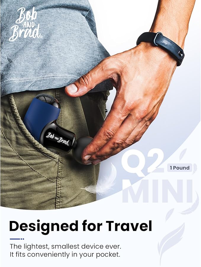 BOB AND BRAD Q2 Mini Massage Gun Pocket-Sized Deep Tissue Massager FSA Portable Percussion Muscle Massager Gun Ultra Small &amp Quiet Travel Massage Gun for Pain Relief HSA Eligible