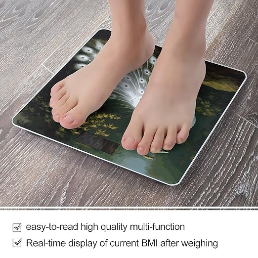 White Peacock_78030696 Bathroom Scale Weight Scale for Body WeightHighly Accurate Digital Weighing Machine Clear LED Display Digital Bathroom Body Scale 400lb/182kg