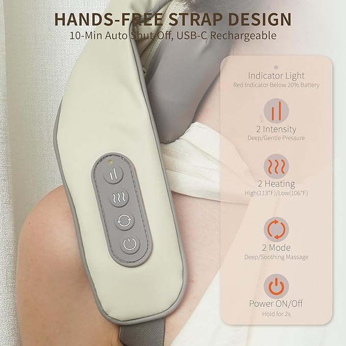 Breo N5 Mini Neck Massager with Heat Electric Massager for Neck and Shoulder Deep Massage at Home Muscle Relaxation Gifts