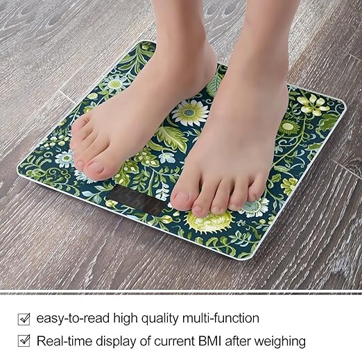 Country Style Flowers Scale for Body Weight Smart Scales Digital Bathroom Scale High Precision Weighing Scales with Large Display Weighing Machine for People