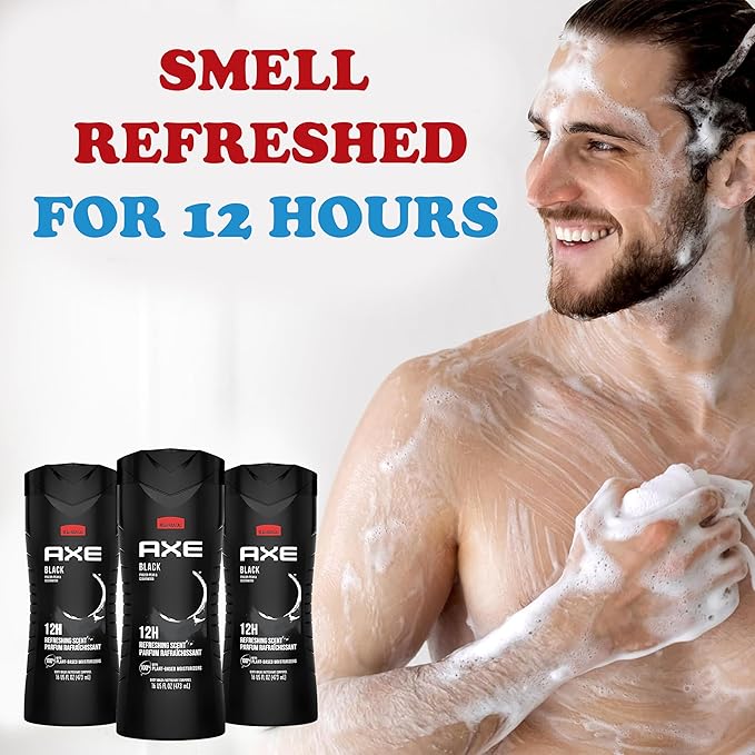 Axe Body Wash Black Frozen Pear And Cedarwood 12Hr 16 Ounce (Pack of 3)