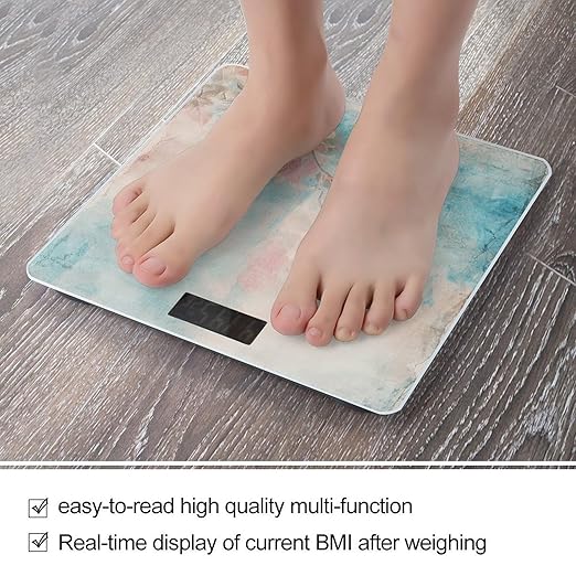 Retro Shabby Chic Smart Scale for Body Weight Accurate Bathroom Scale with LED Display Digital Weight Scales Weighing Machine High Precision Scales for Bath Home