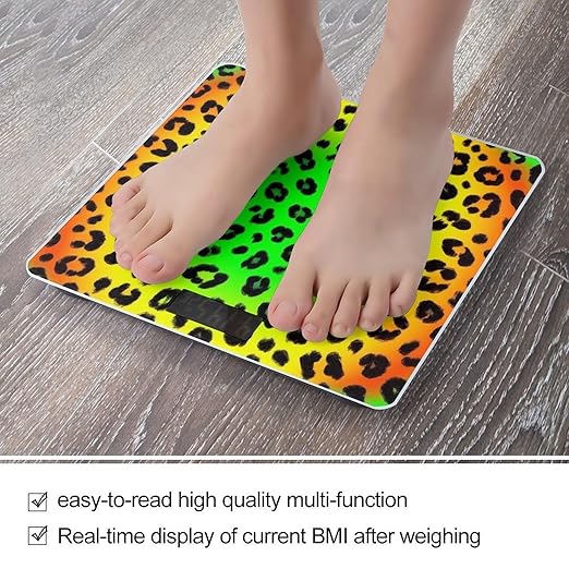 Smart Scale for Body Weight Automatic Switch Digital Bathroom Weighing Scale Rasta Flag Color Cheetah Leopard Print Floral