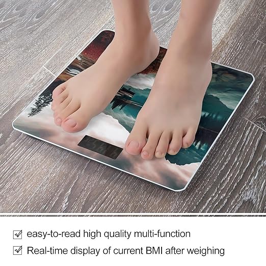 Scenic Lake Digital Bathroom Scale for Body Weight Weighing Scale with Backlit LCD Display High Precision Measurements &amp Measures Weight Up to 180kg