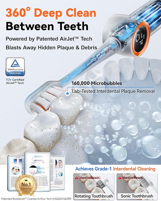 RANVOO] Save $42 to Get AirJet X3 Electric Toothbrush Gray and AirJet X5 Electric Toothbrush Together