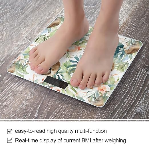 Watercolor Sloth Smart Scale for Body Weight Accurate Bathroom Scale with LED Display Digital Weight Scales Weighing Machine High Precision Scales for Bath Home