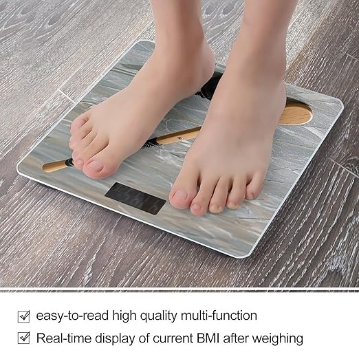 Hockey Stick Bathroom Scale for Body Weight Bathroom Weighing Scales with Back Lit LED Display Sturdy Tempered Glass Body Weight Bathroom Scale 400lb Weighing